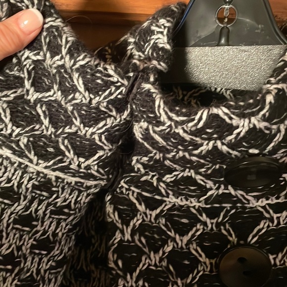 Krimson Klover Midnight Sun Button Cardigan in BLACK AND WHITE. Size Small - Picture 7 of 10